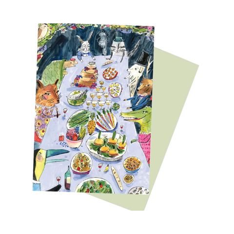 Animal Dinner Party Notecard