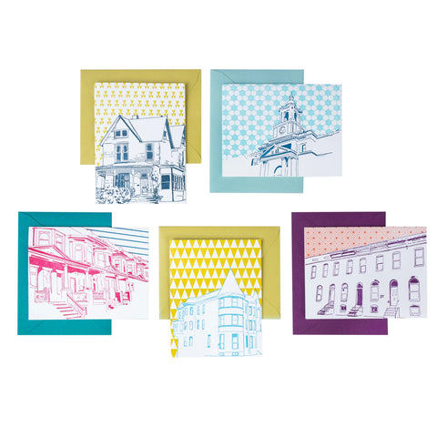 Baltimore House Architecture Cards - Pack of 5