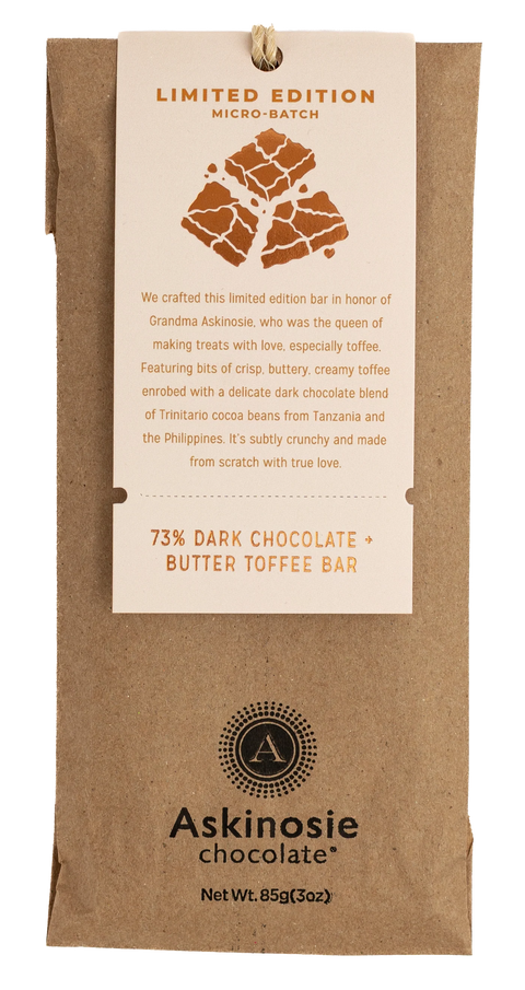 73% Dark Chocolate + Butter Toffee Bar
