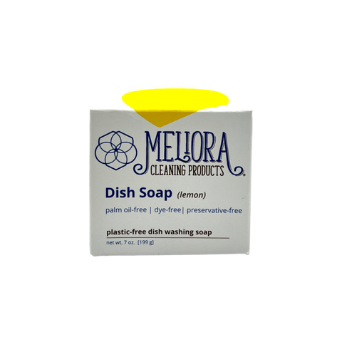 Meliora Plastic-Free Solid Dish Soap for Hand Washing (Lemon)