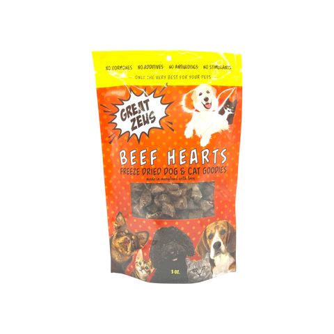 Pet Treats - Beef Hearts 3 oz